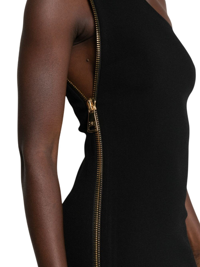 Black One Shoulder Maxi Dress 4