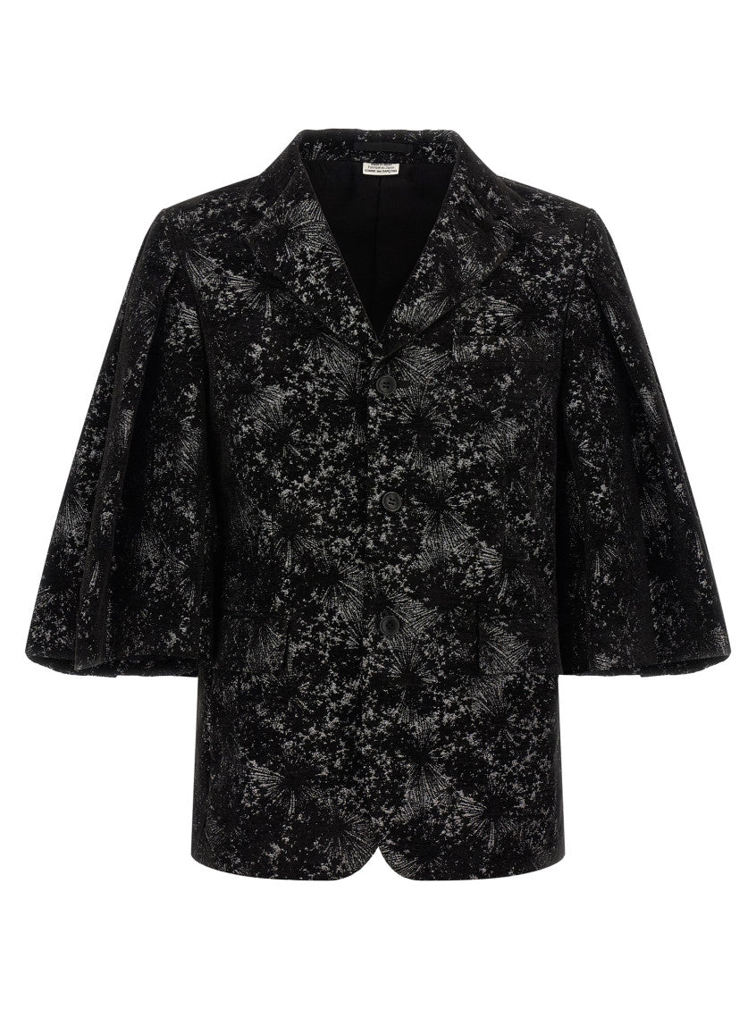 Black Regular Abstract Blazer 1