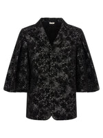 Black Regular Abstract Blazer 1