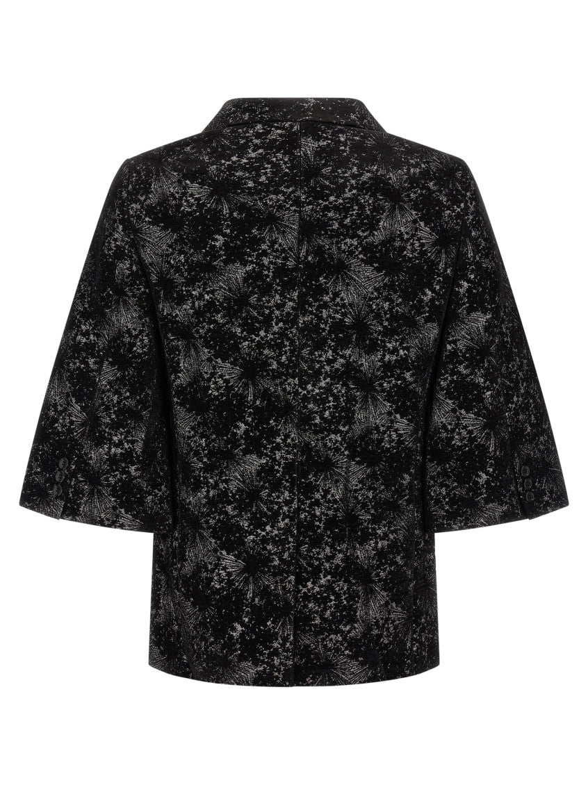 Black Regular Abstract Blazer 2