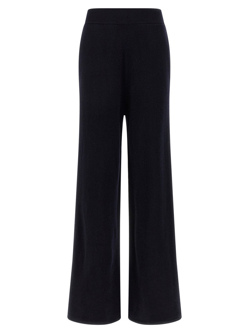 Black Straight Elasticated Pants 1