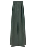 Dark Green Straight Pleated Pant 1