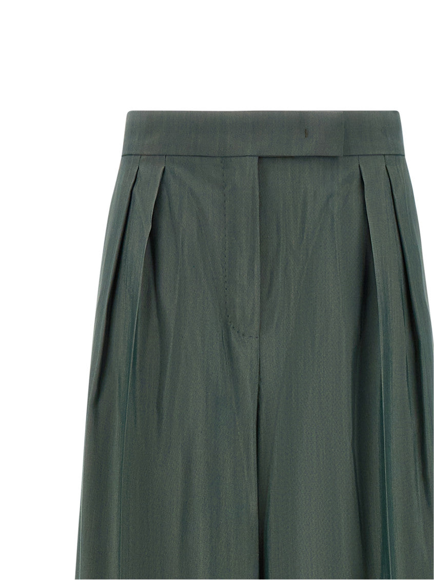 Dark Green Straight Pleated Pant 3