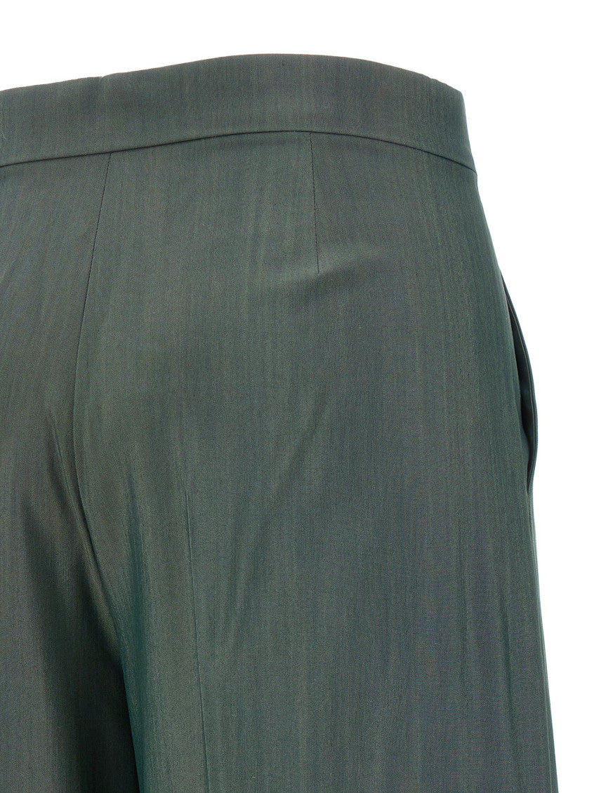 Dark Green Straight Pleated Pant 4