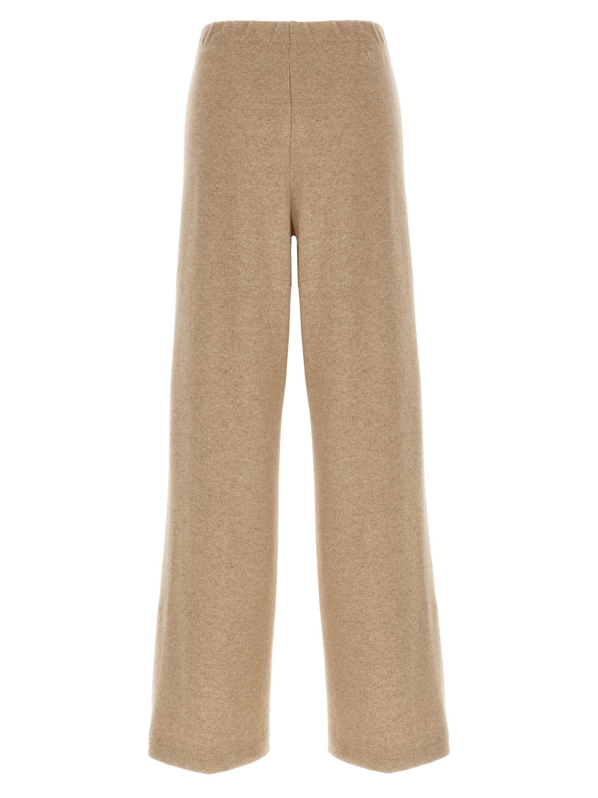 Beige Loose Flat Front Pants 2