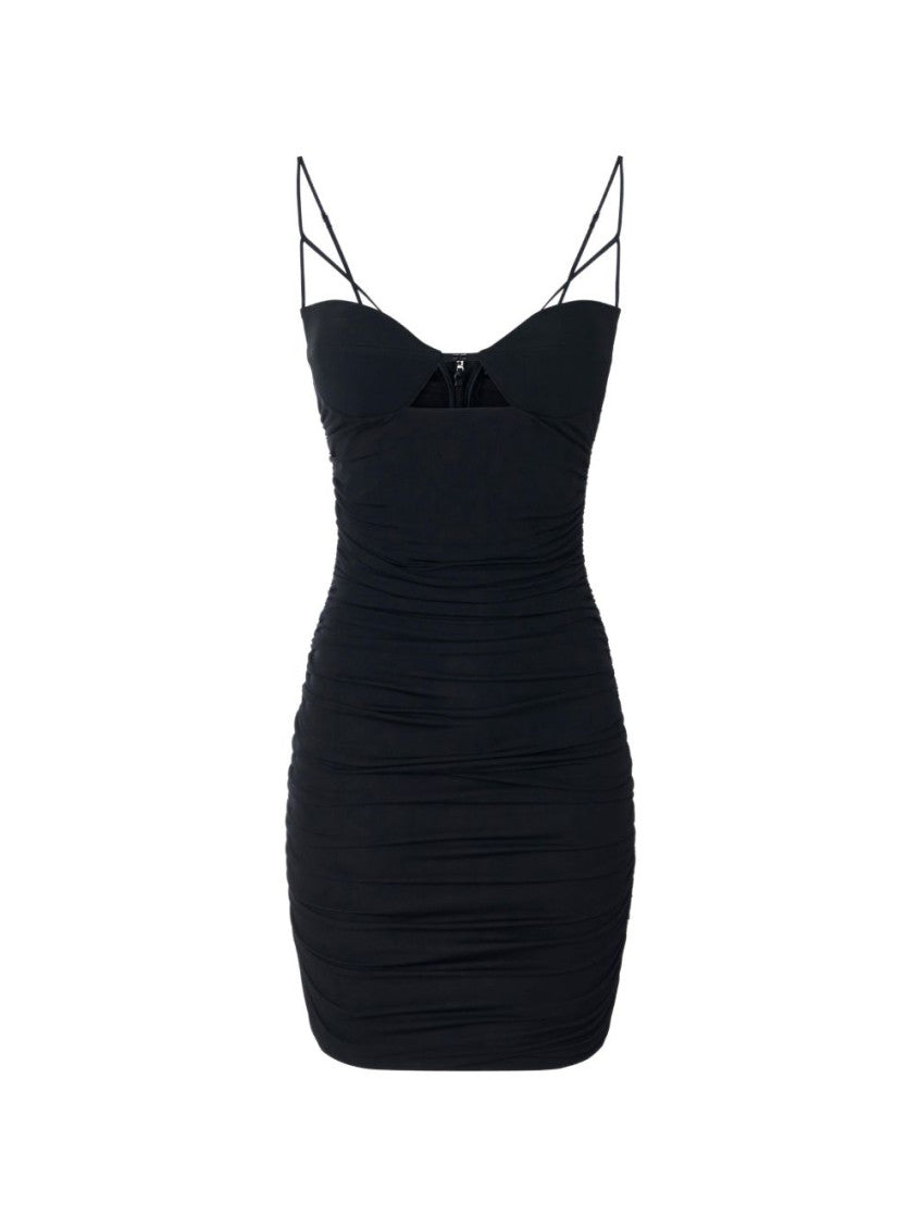 Black Sweet Heart Neck Mini Dress 1