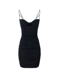 Black Sweet Heart Neck Mini Dress 1