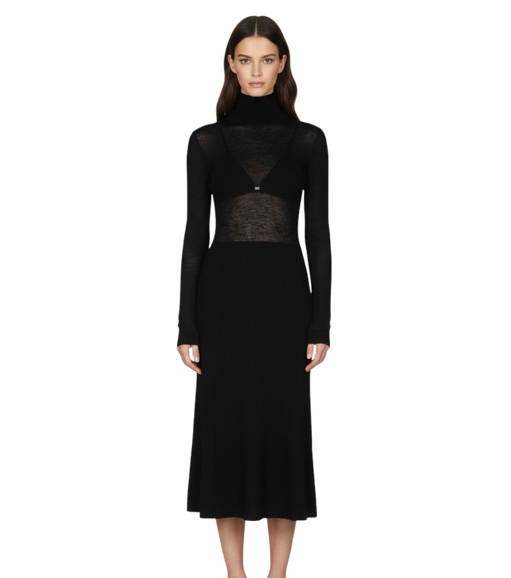 Black Turtle Neck Midi Dress 3