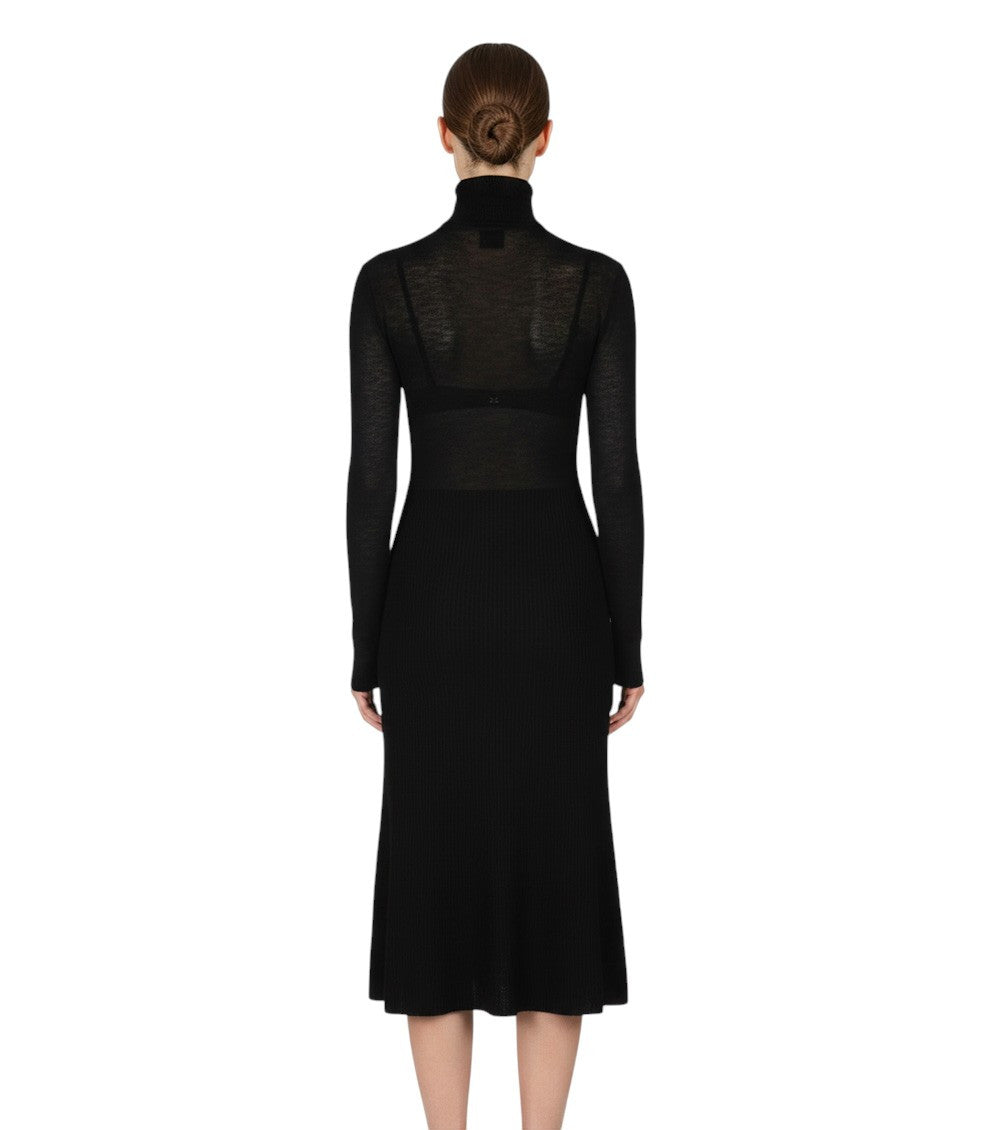 Black Turtle Neck Midi Dress 4