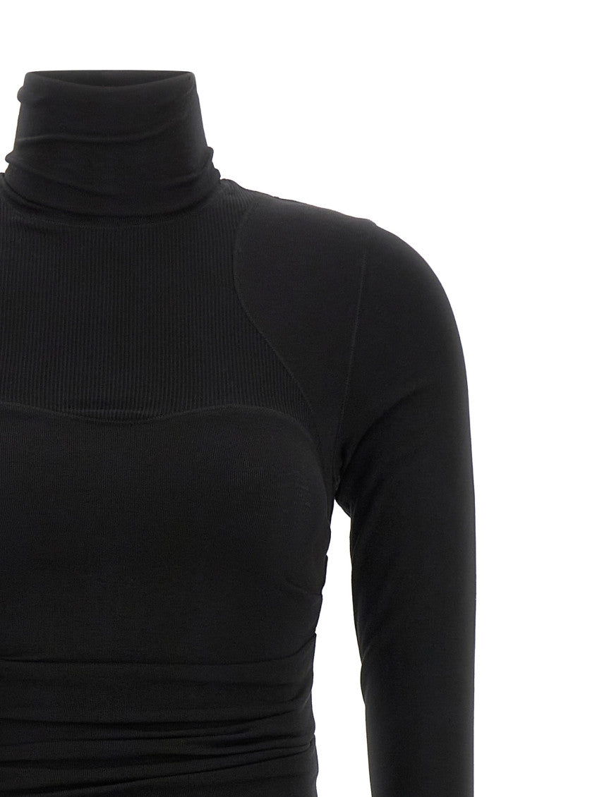 Black Turtle Neck Midi Dress 5
