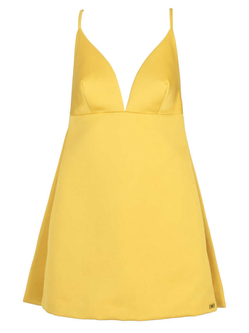 Yellow V Neck Mini Dress 1