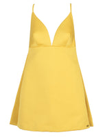 Yellow V Neck Mini Dress 1