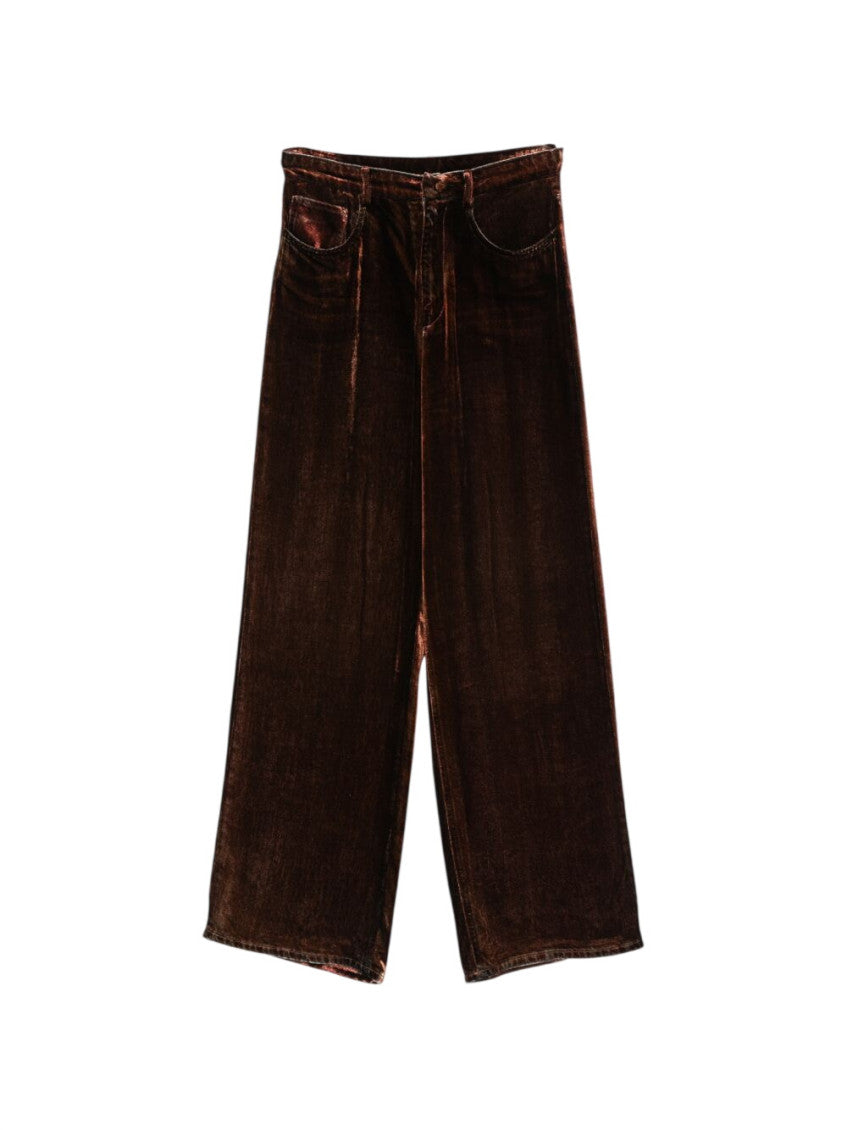Red Flared Flat Front Pants 1