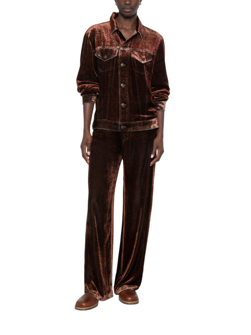 Red Flared Flat Front Pants 2
