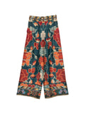 Multicolor Printed Flat Front Pants 1