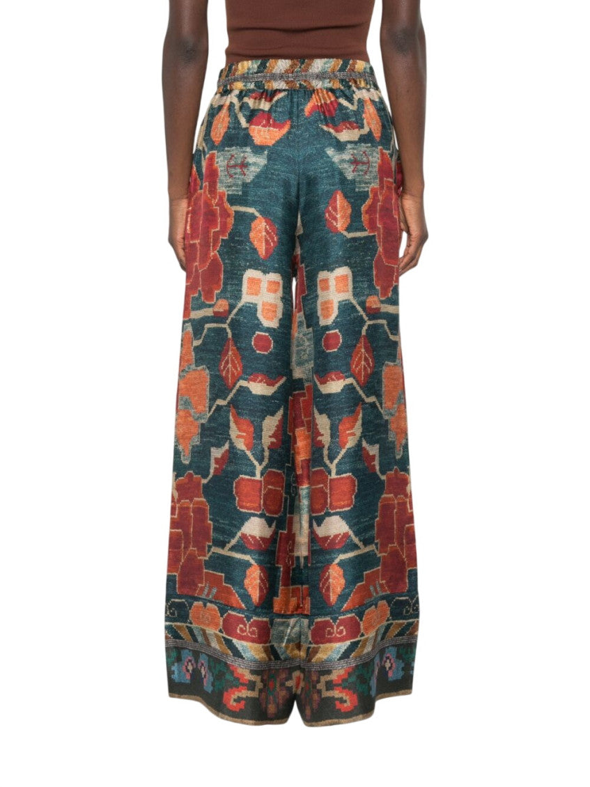 Multicolor Printed Flat Front Pants 2