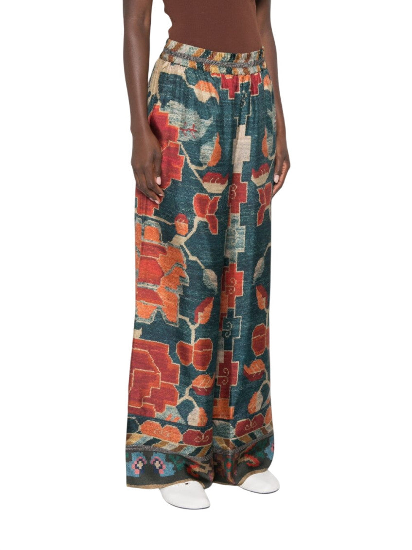Multicolor Printed Flat Front Pants 3