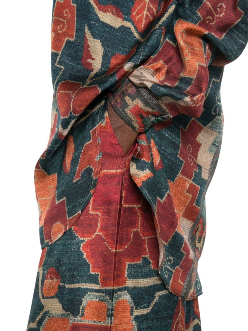 Multicolor Printed Flat Front Pants 4