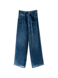 Blue Straight Flat Front Pants 1