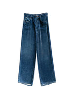 Blue Straight Flat Front Pants 1