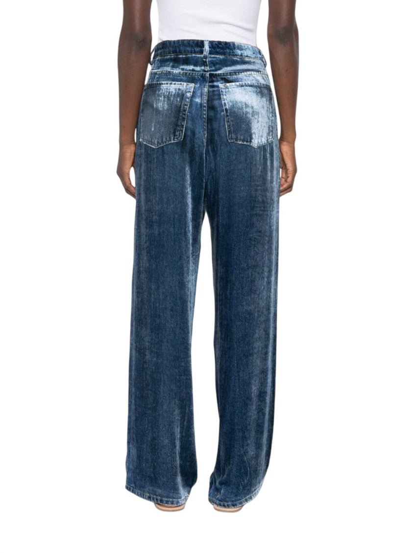 Blue Straight Flat Front Pants 2
