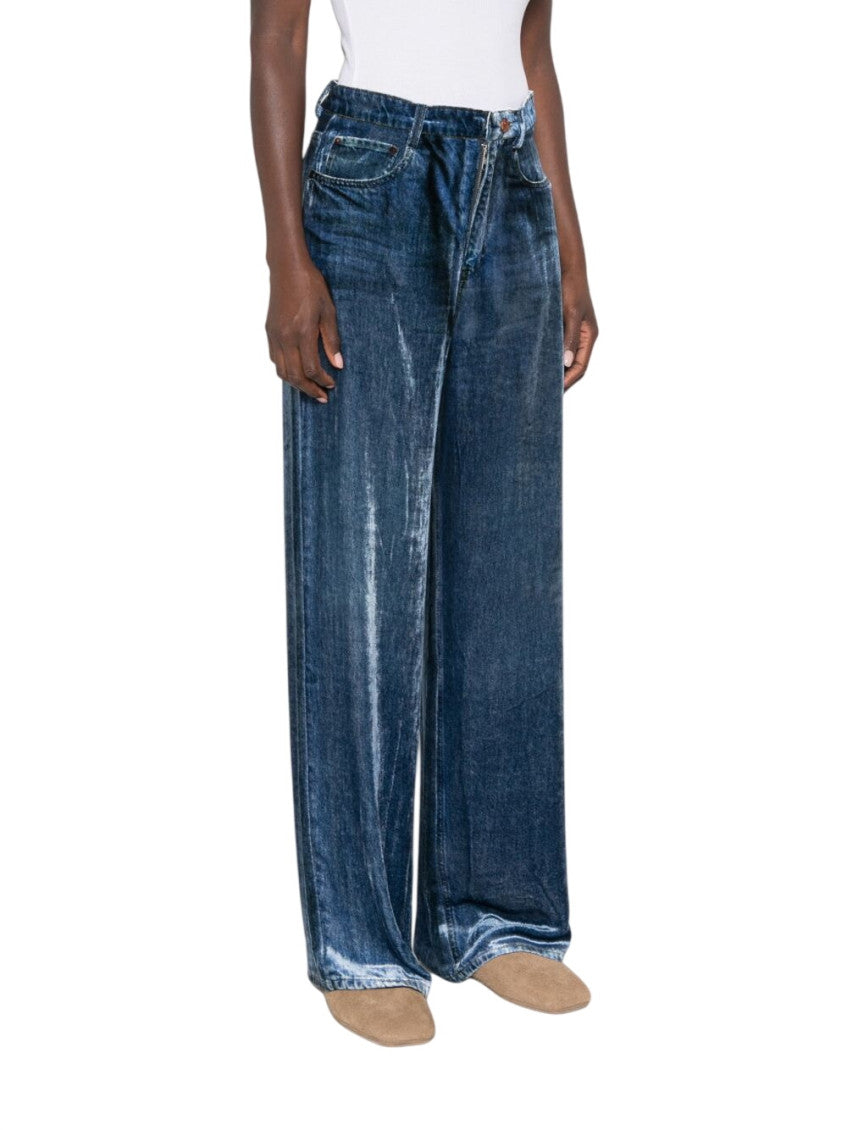 Blue Straight Flat Front Pants 3