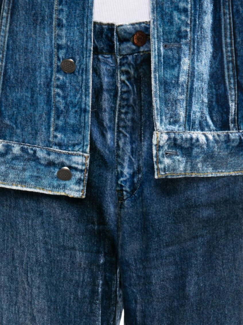 Blue Straight Flat Front Pants 4