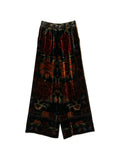 Red Printed Elasticated Pants 1