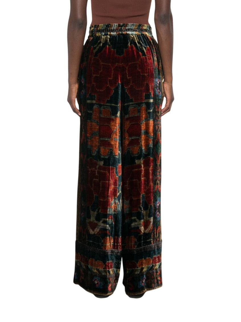 Red Printed Elasticated Pants 2