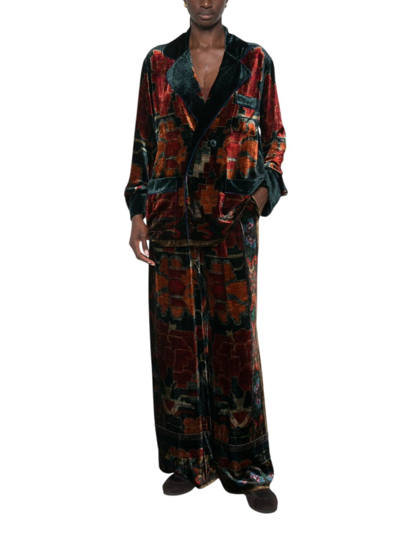 Red Printed Elasticated Pants 4