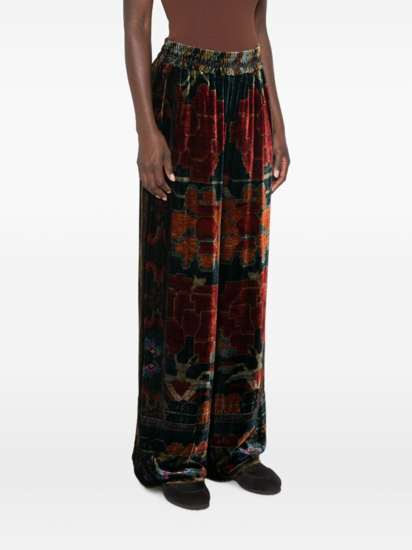 Red Printed Elasticated Pants 5
