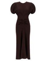 Maroon Round Neck Midi Dress 1