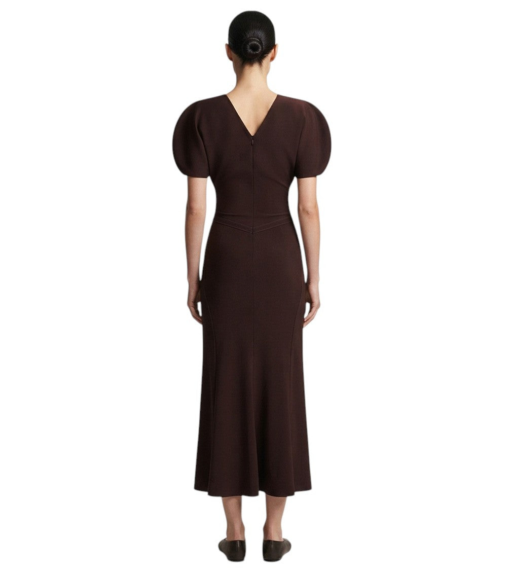 Maroon Round Neck Midi Dress 4