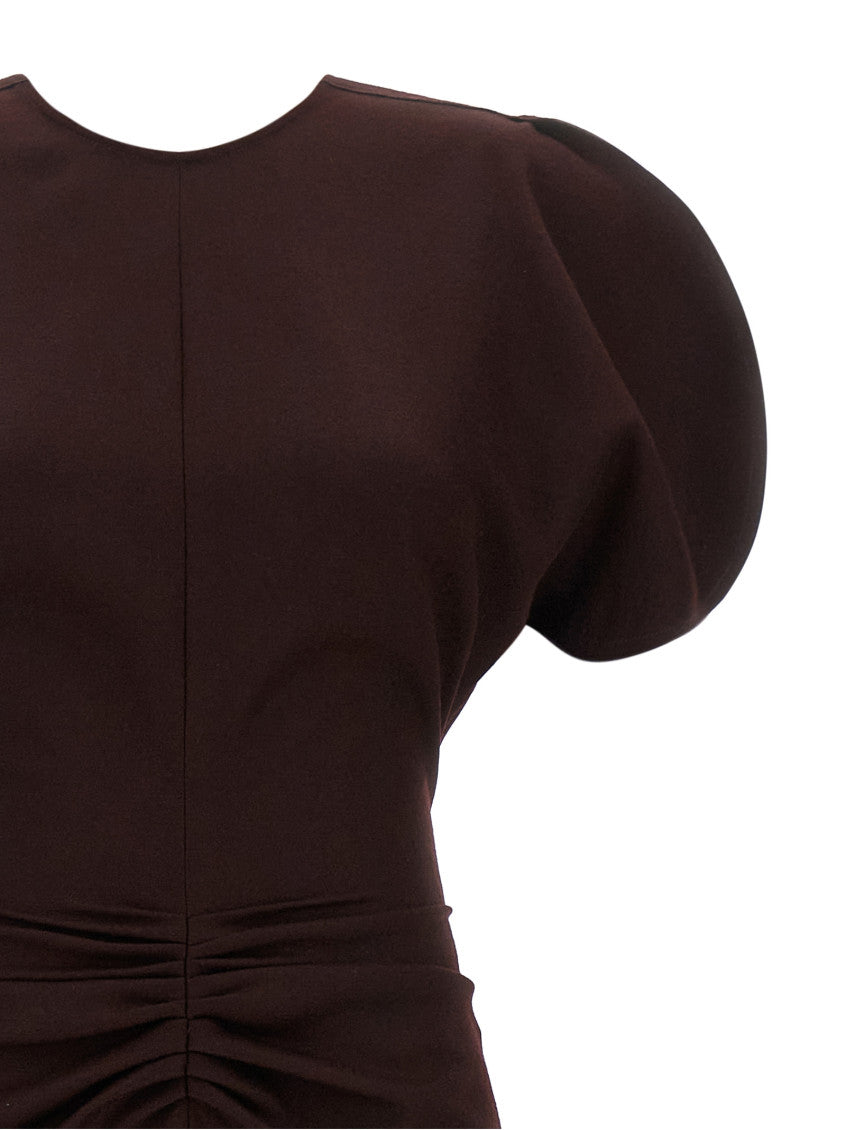 Maroon Round Neck Midi Dress 5
