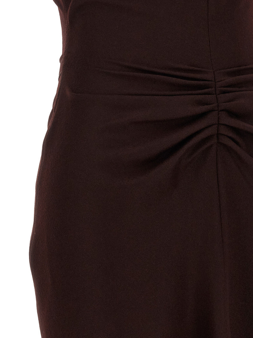 Maroon Round Neck Midi Dress 6