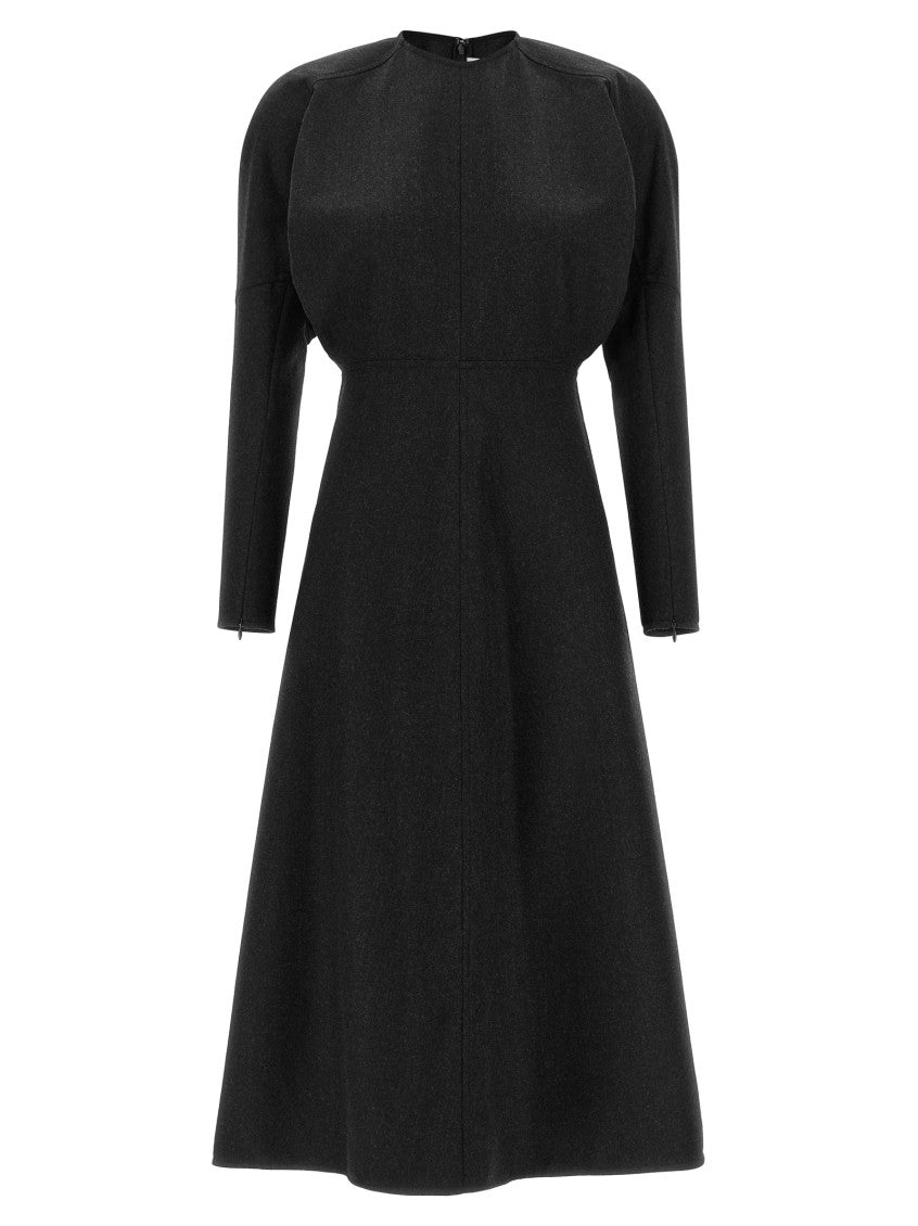 Black Crew Neck Midi Dress 1