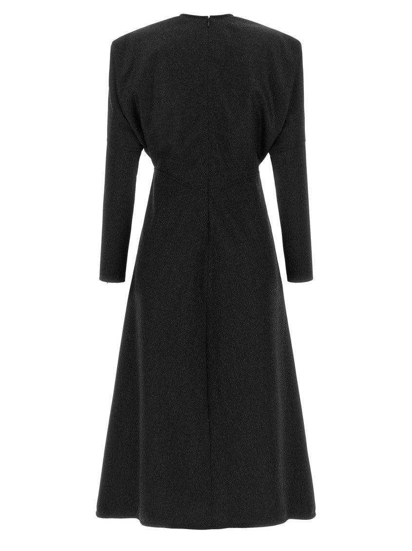Black Crew Neck Midi Dress 2