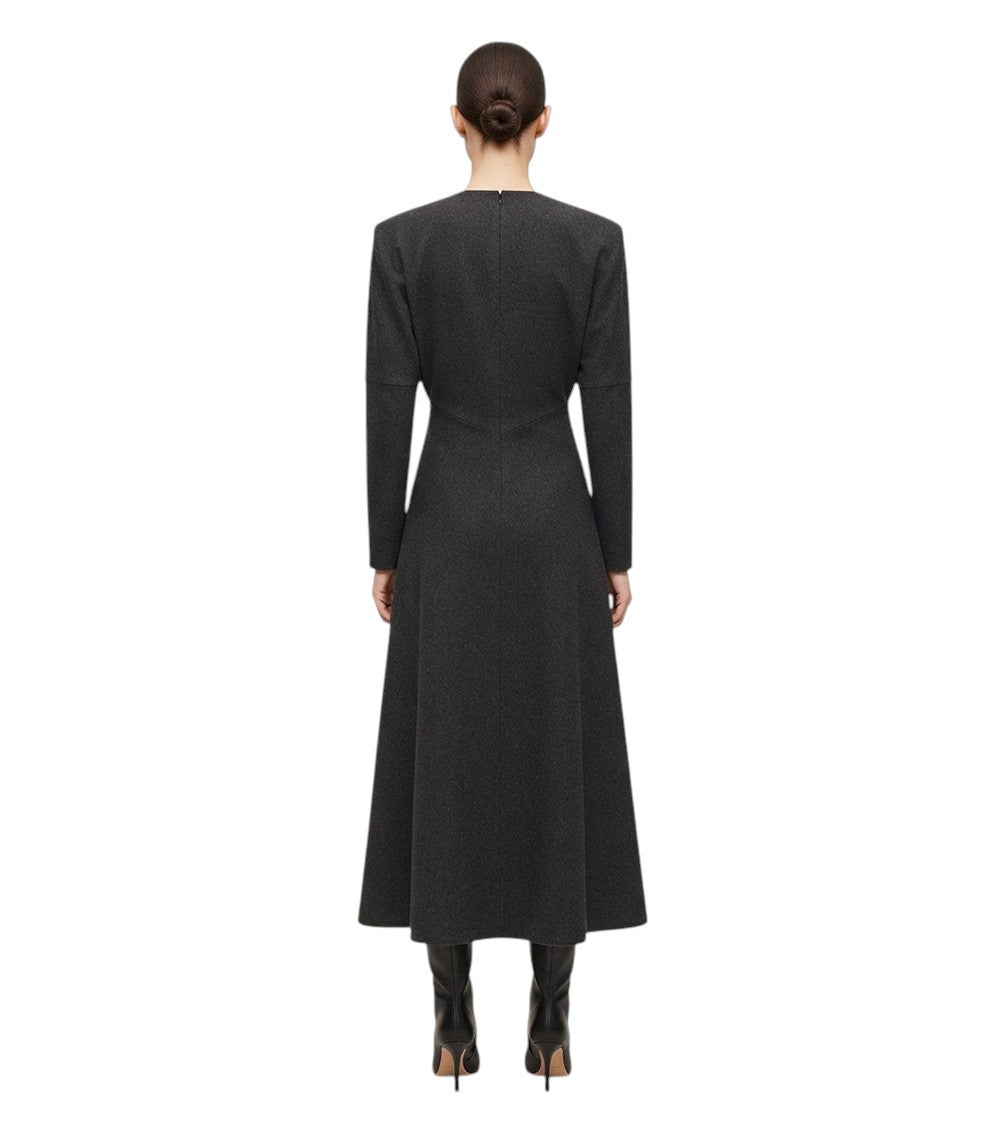 Black Crew Neck Midi Dress 4