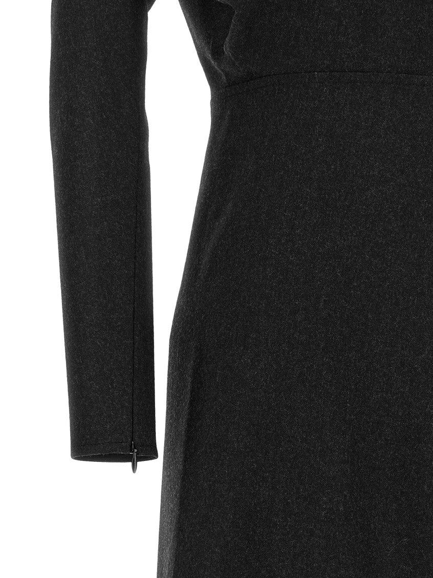 Black Crew Neck Midi Dress 6