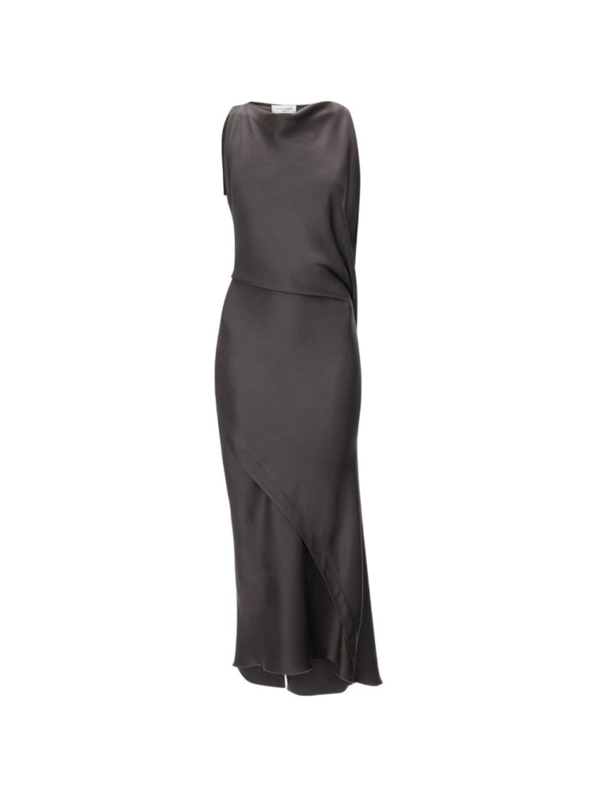 Brown Boat Neck Maxi Dress 1