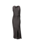 Brown Boat Neck Maxi Dress 1