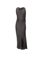Brown Boat Neck Maxi Dress 1