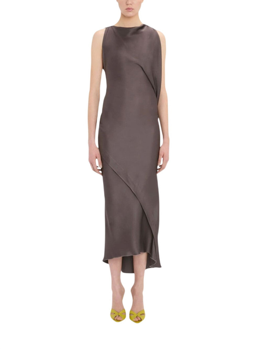 Brown Boat Neck Maxi Dress 2