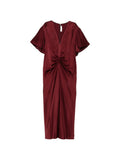 Red V Neck Midi Dress 1