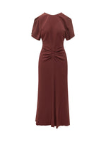 Red Crew Neck Midi Dress 1