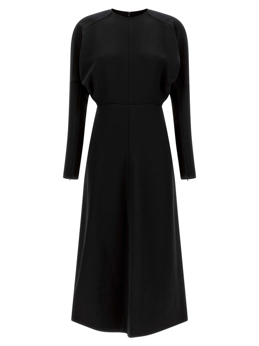 Black Crew Neck Midi Dress 1