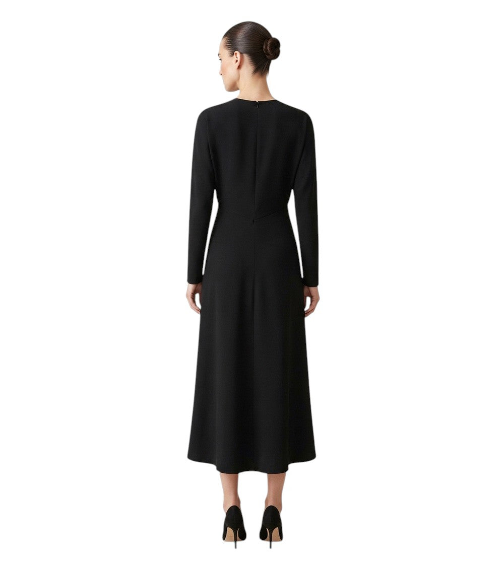 Black Crew Neck Midi Dress 4