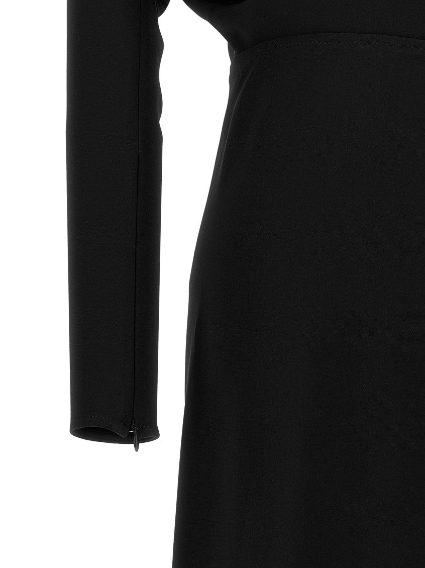 Black Crew Neck Midi Dress 6