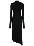 Black Turtle Neck Midi Dress 1