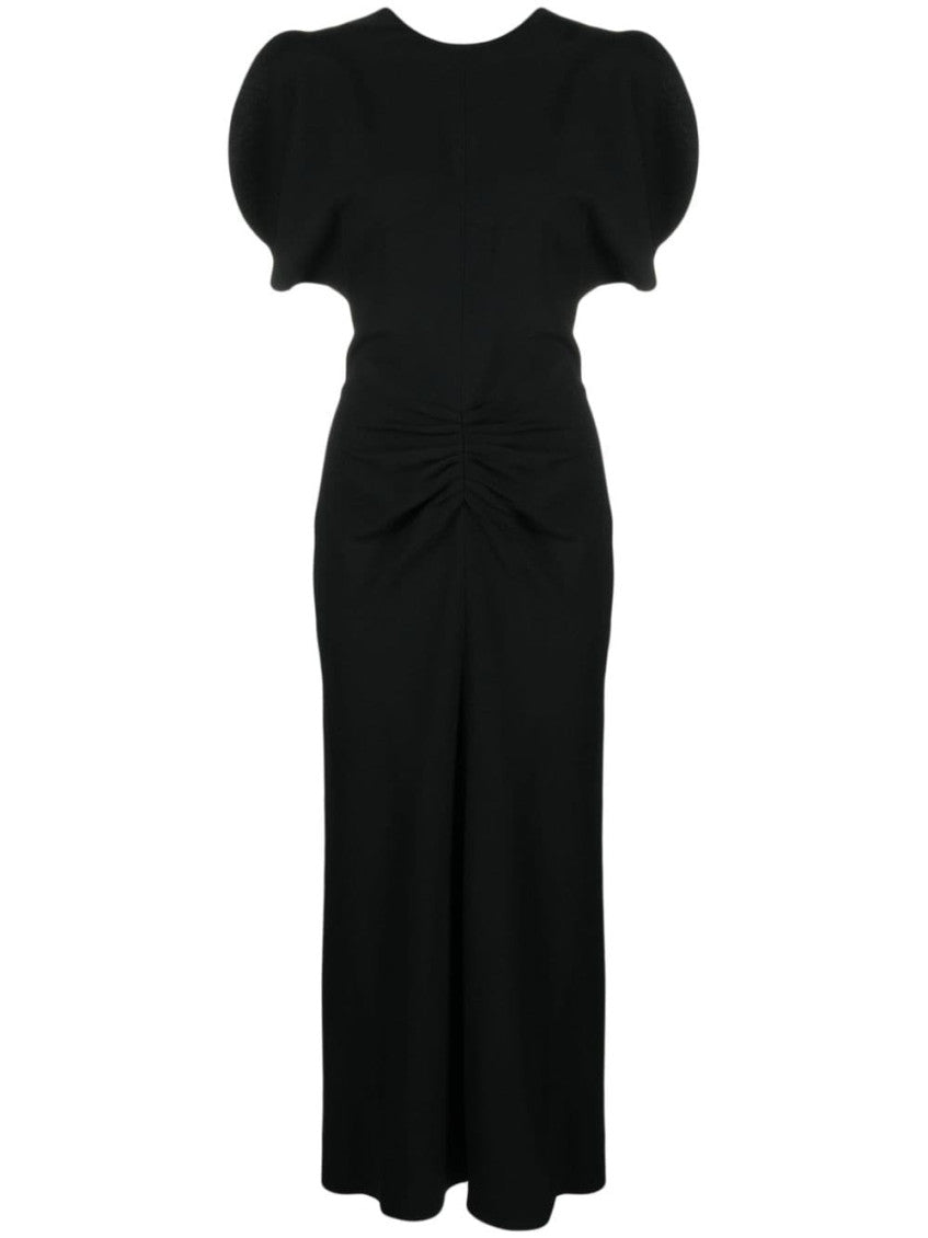 Black Round Neck Midi Dress 1